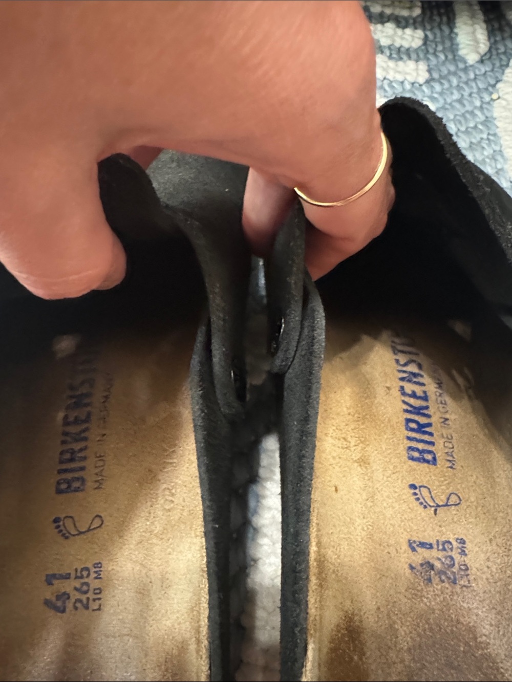 Birkenstock Boston Soft Footbed Black Suede Clogs EU 41 Women's 10 10.5 - Picture 3 of 7